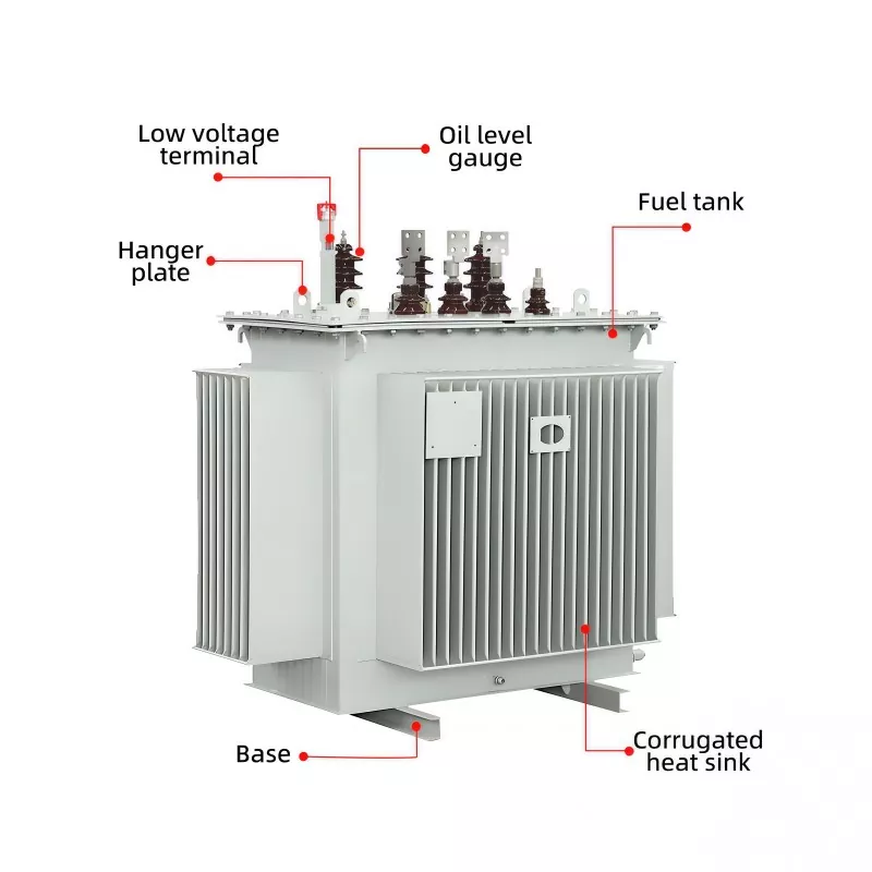 مدخلات 11KV مخرجات 0.4KV محول مغمور بالزيت ثلاثي الطور